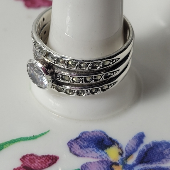 ❤ ESTERLING SILVER RING SIZE 7 - Picture 7 of 9